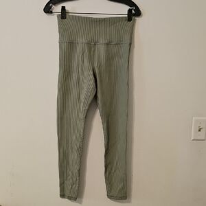 Athleta Sage Green Ribbed Leggings